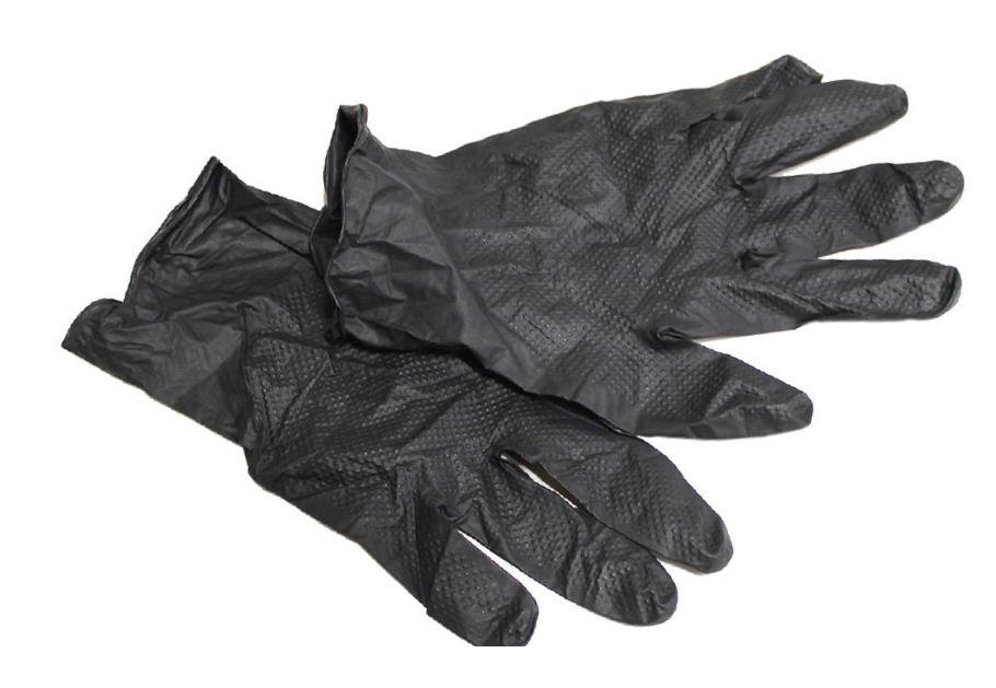 Saf-Line!" Industrial Grip Disposable Gloves - Black - L - Q1